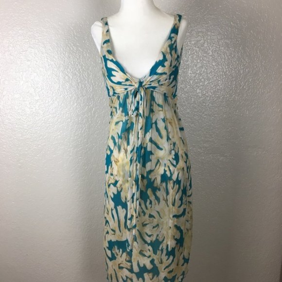 DVF Vintage Hawaiian Floral Sleeveless Midi Dress - Picture 3 of 6
